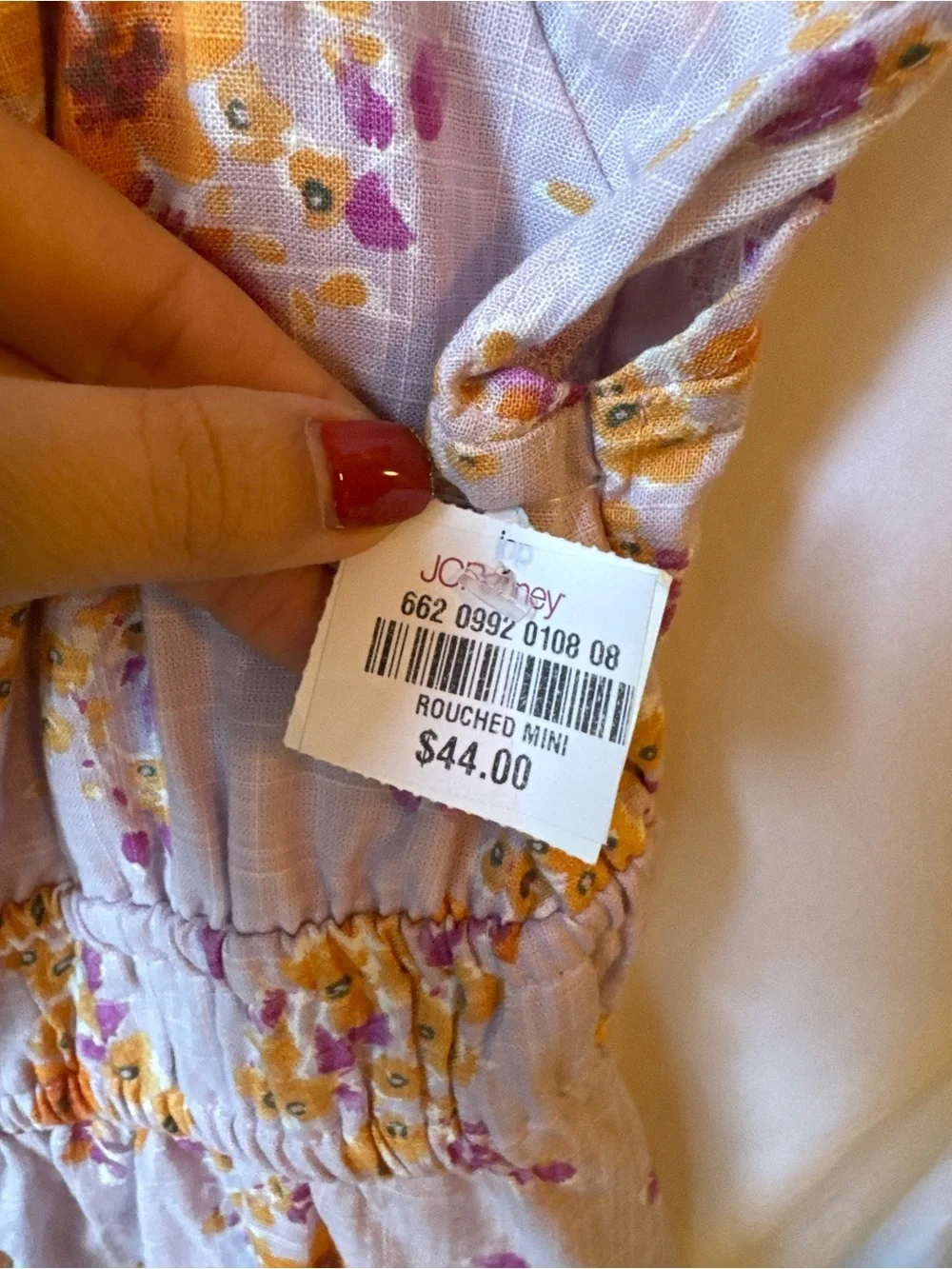 Floral Smocked Waist Lavender Mini Dress